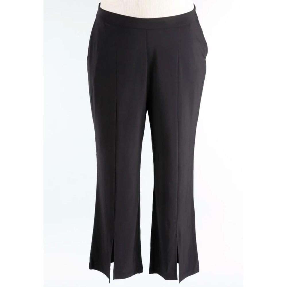 New Habitat Sz XL HABITAT LIV | FRONT SLIT WIDE LEG CROP PANT | BLACK 130211